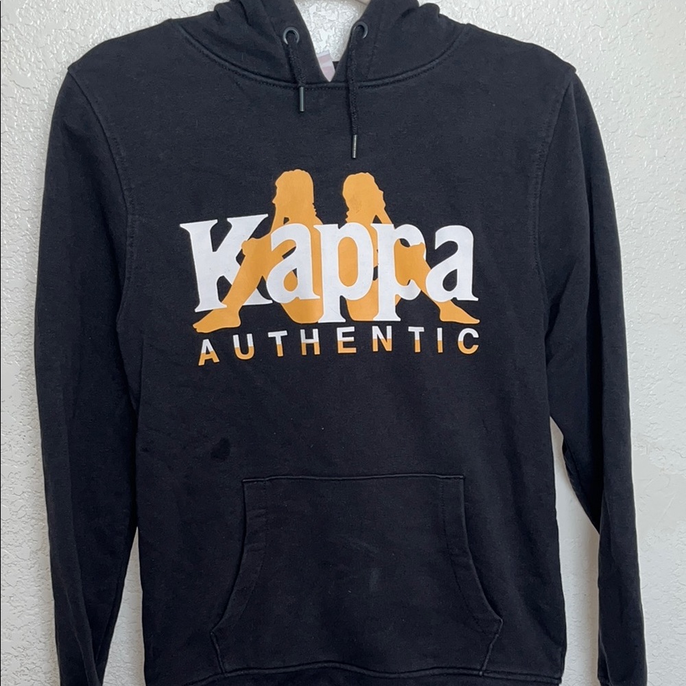 Kappa Men's Black and Gold Hoodie